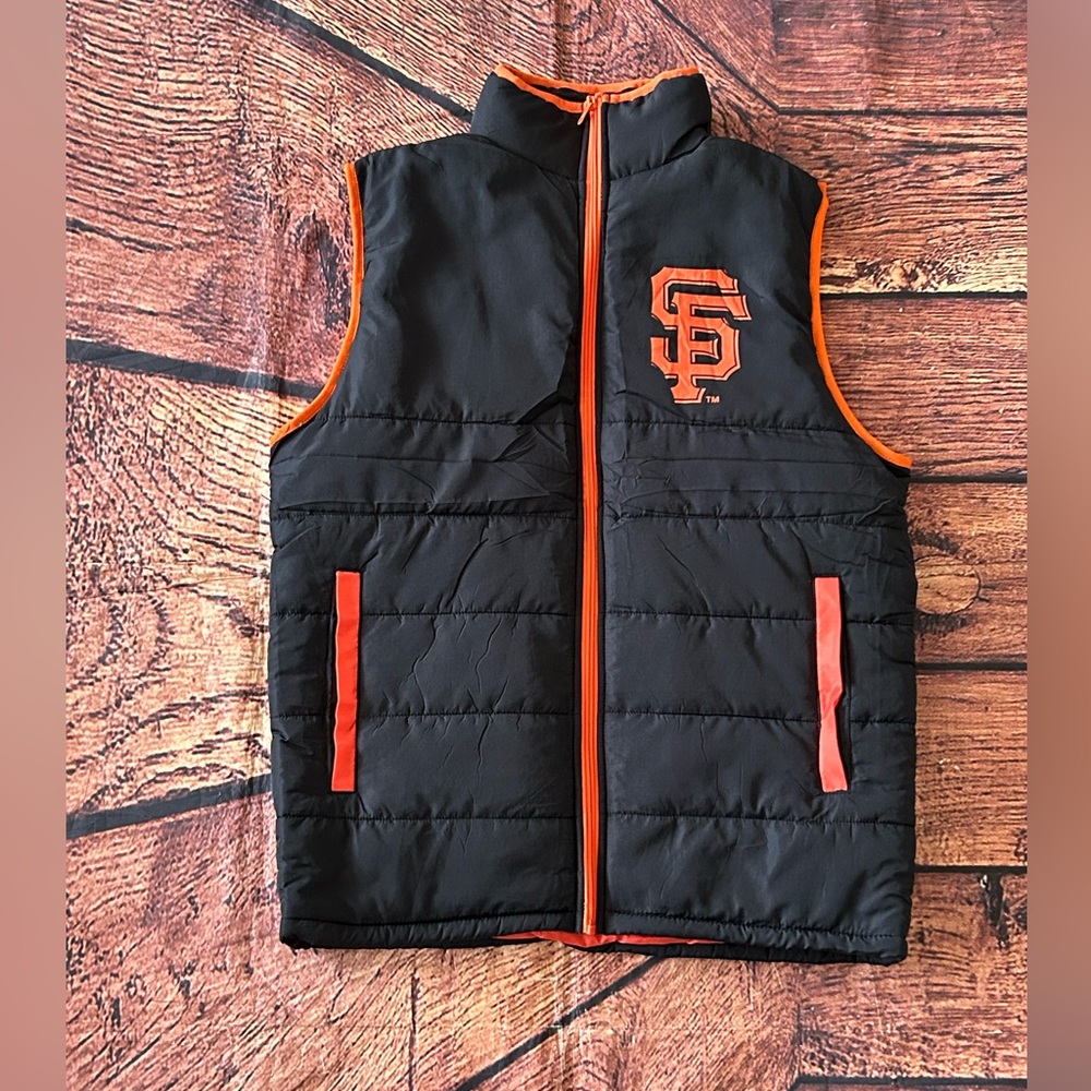 Ghirardelli‎ San Francisco Giants Puffer Vest Orange Trim SF Logo Adult Medium